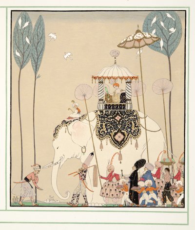 Personages de Comedie の La Belle Missous、パブ。 1922年（ステンシルプリント） 作： Georges Barbier