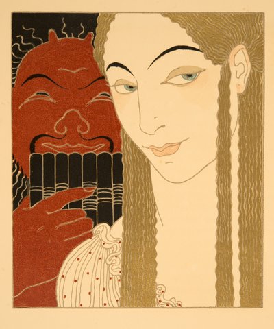 手紙、ピエール・ルイによる「レ・シャンソン・ド・ビリティス」のイラスト、パブ。 1922年（ステンシルプリント） 作： Georges Barbier