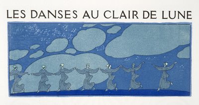 Moonlight Dances、「Les Chansons de Bilitis」のイラスト、Pierre Louys 作、パブ。 1922年（ステンシルプリント） 作： Georges Barbier