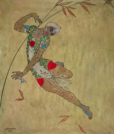「ル・フェスタン/ロワゾー・ドール」のニジンスキー 作： Georges Barbier