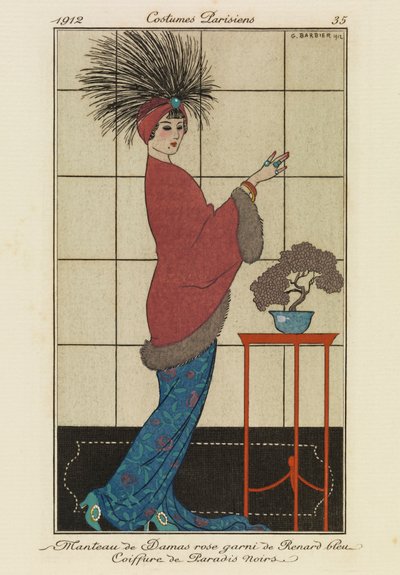 コスチューム・パリジェンヌ」のプレート 作： Georges Barbier