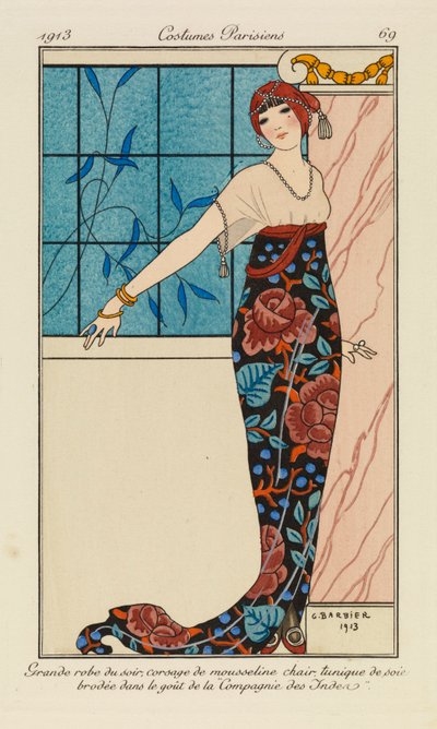 コスチューム・パリジェンヌ」のプレート 作： Georges Barbier
