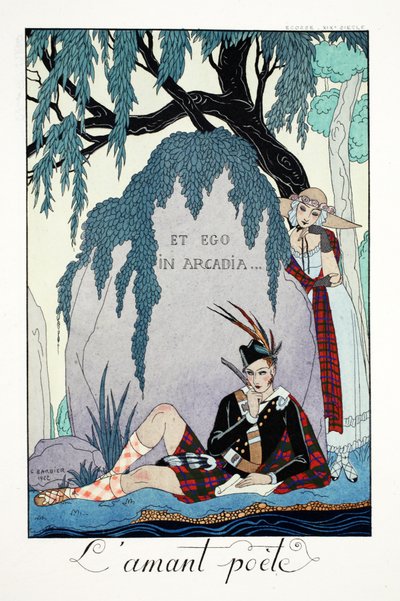 「ファルバラスとファンフルーシェ、現在、過去、未来のモードの年鑑」より詩的な恋人 作： Georges Barbier
