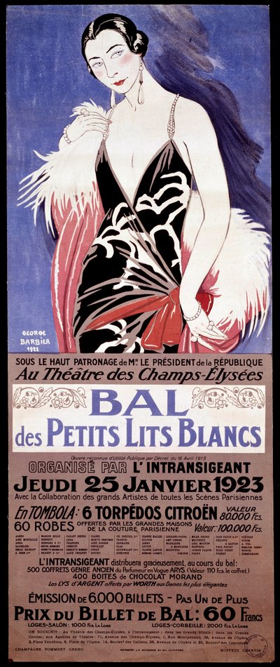 ポスター「」 Au Theatre des Champs-Elysees - Le bal des petits lits blanc 主催 l