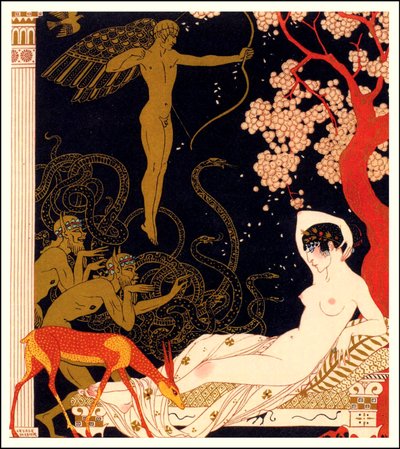 「La Belle Helene」のポスター (カラーリソ) 作： Georges Barbier