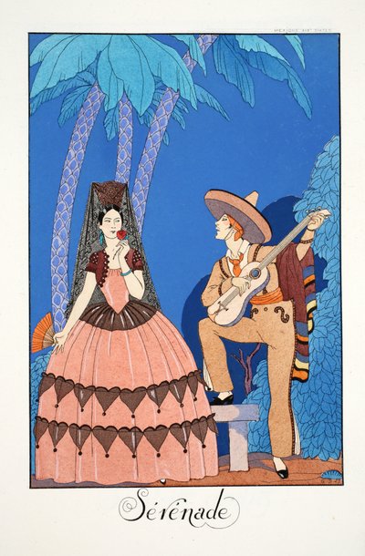 「ファルバラスとファンフルーシェ、現在、過去、未来の様式の年鑑」より セレナーデ 作： Georges Barbier