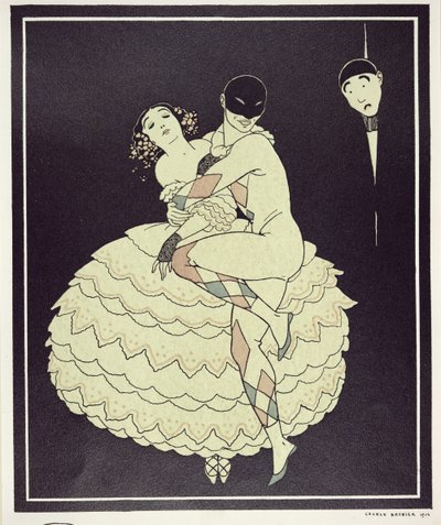 1910年のFokineの「Carnaval」でパブ。 1914（ポキアプリント） 作： Georges Barbier
