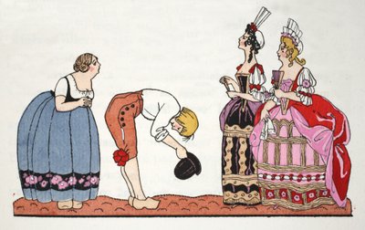 シンデレラのアグリー シスターズ (ポチョワール プリント) 作： Georges Barbier