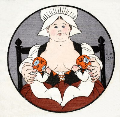 双子の乳母 (ポチョワールプリント) 作： Georges Barbier