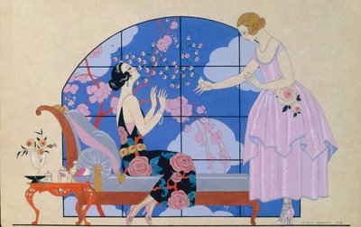 サロンの二人の女性 作： Georges Barbier
