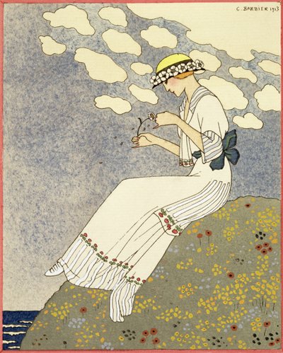 Un Peu..., Paquin によるカントリー ドレスのデザイン 作： Georges Barbier