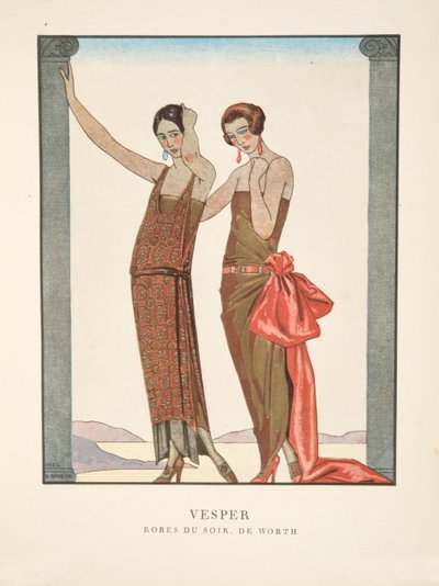 ファッションプレートのコレクションからのヴェスパー 作： Georges Barbier