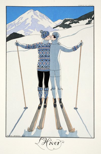冬、「ファルバラスとファンフルーシェ、現在、過去、未来のモードの年鑑」より 作： Georges Barbier