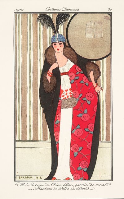 Journal des Dames et des Modesのレディースファッションプレート 作： Georges Barbier