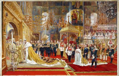 皇帝アレクサンドル3世とマリア・フョードロヴナ皇后の戴冠式、1883-1888年 作： Georges Becker