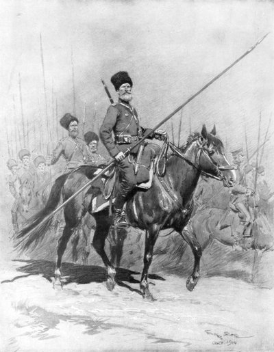 コサック騎兵隊、1914年、1926年。 作： Georges Bertin Scott