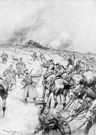 フランス騎兵の活躍、1918年、1926年 作： Georges Bertin Scott
