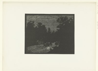 夜の馬車のある風景 Voiture dans la nuit レプルーヴ（シリーズタイトル） 作： Georges Charles Victor Léopold Hugo