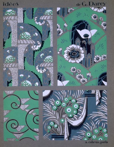 「Idees」の壁紙デザイン、c1925。 作： Georges Darcy
