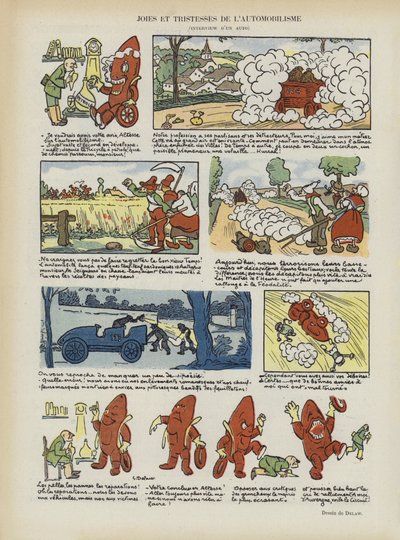 運転の喜びと悲しみ。ル・リールのイラスト 作： Georges Delaw