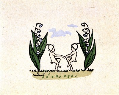 ジョルジュ・デローの "Sur les chemins de France "では、スズランの花と妖精の踊りが描かれています。 作： Georges Delaw