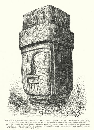 インカの巨大なポーフィリー彫刻の偶像(彫刻) 作： Georges Ernest Profit