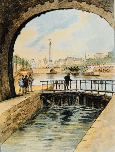 運河のロックセントマーチン、パリ、1890 作： Georges Fraipont