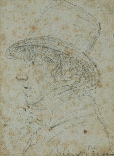 Jacques Hebert (1757-94) (紙に鉛筆) 作： Georges Francois Gabriel