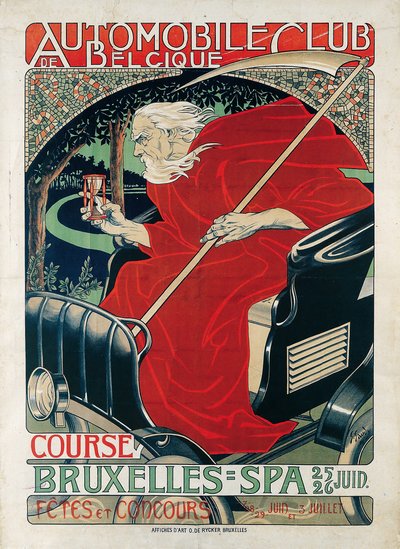 オートモービル クラブ ベルギー。 レース ブリュッセル - スパ、1898 年。 作： Georges Gaudy