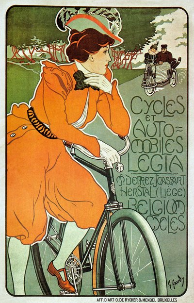 Legia bicyclesの広告ポスター（ベルギー、Liege 作： Georges Gaudy