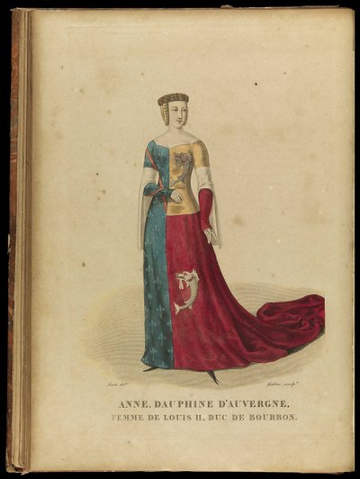 オーヴェルニュのアン1358-1417、フォレス伯爵夫人とブルボン公爵夫人、18世紀後半。 作： Georges Jacques Gatine