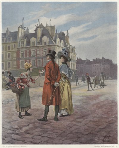 ポンヌフのフラワーセラー 作： Georges Jules Auguste Cain