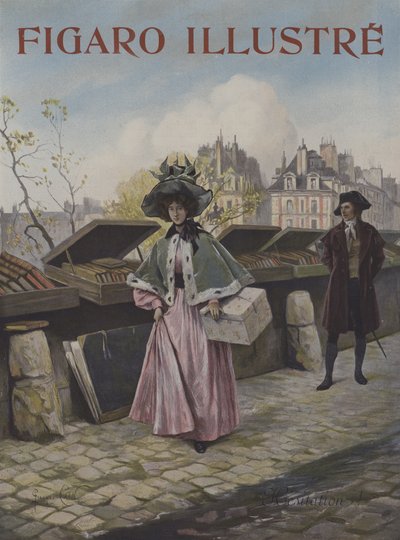 ためらい。ルフィガロイラストの表紙、1897年10月 作： Georges Jules Auguste Cain