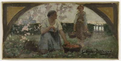 パリ市立美術館のダイニング・ルームのスケッチ：花々、1893年頃（キャンバスに油彩） 作： Georges Jules Bertrand