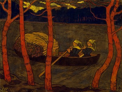 ブルターニュのボートウーマン、1893-94年頃（キャンバス上のテンペラ） 作： Georges Lacombe