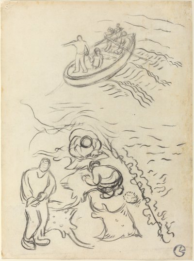男性が網を空にする「漁師」のための研究 作： Georges Lacombe