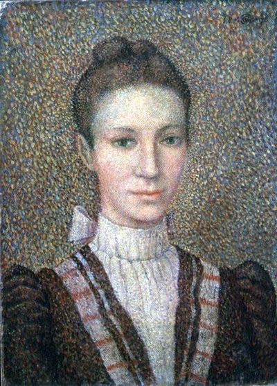 若い女の子の頭と肩 作： Georges Lemmen