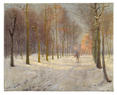 Igreja em Wondelgem (óleo sobre tela) 作： Georges Leon Ernest Buysse