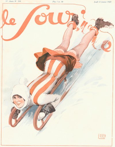 Le Sourire』1928年1月号表紙（カラーリトグラフ） 作： Georges Leonnec