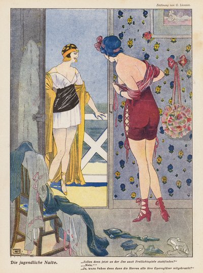 ナイーブな若い女性 (カラー リソ) 作： Georges Leonnec
