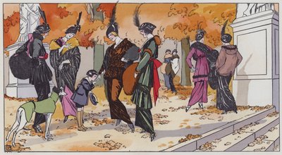 1910年代の女性ファッション（カラーリトグラフ 作： Georges Leonnec