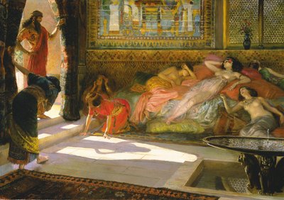ハーレムに到着したテベス、第18王朝、1890年頃 作： Georges Marie Rochegrosse