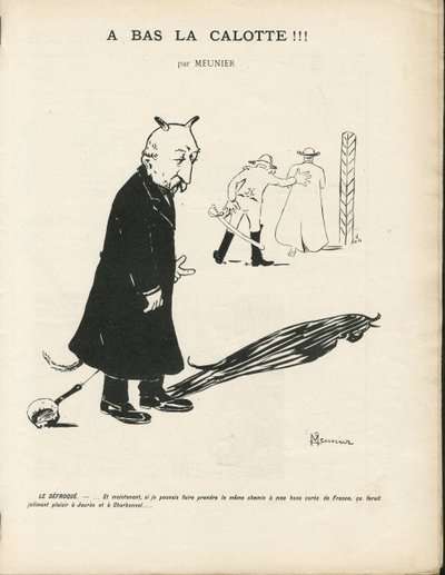 ジョルジュ・ムニエ（1869-1934）のイラスト（Le Panache, royalist magazine illustree, 20/01/04） - 王室, 宗教 信仰 - Combes Emile, 悪魔 - 動物化 作： Georges Meunier