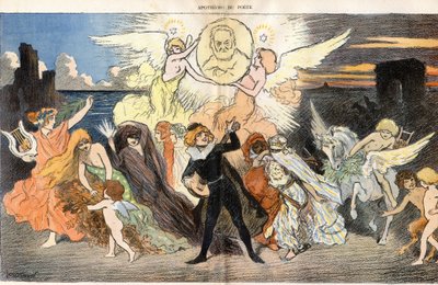 詩人の神格化、ヴィクトル・ユーゴー（1802-1885）の生誕100周年を記念したオマージュ 作： Georges Meunier