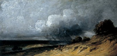 モンマルトルの嵐 1763-1843年頃 油彩・紙 作： Georges Michel