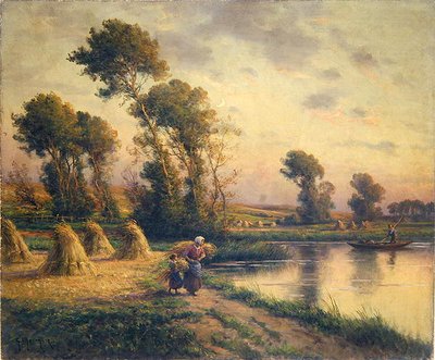 田園風景（油彩・キャンバス） 作： Georges Philibert Charles Maroniez