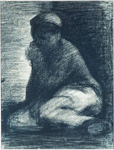 身をかがめる青年、1882年 作： Georges Pierre Seurat