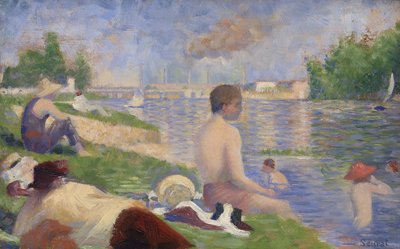 アニエールでの入浴者のための最終研究、1883 作： Georges Pierre Seurat