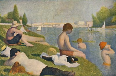 ラベニャード、アニエールの水浴場、1884年、1937年。 作： Georges Pierre Seurat