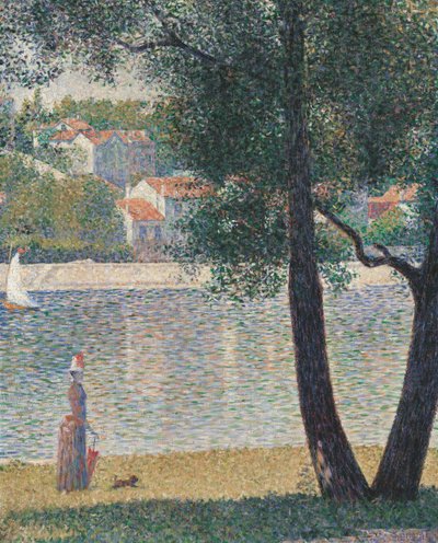 クルブヴォアのセーヌ川、1885年。 作： Georges Pierre Seurat